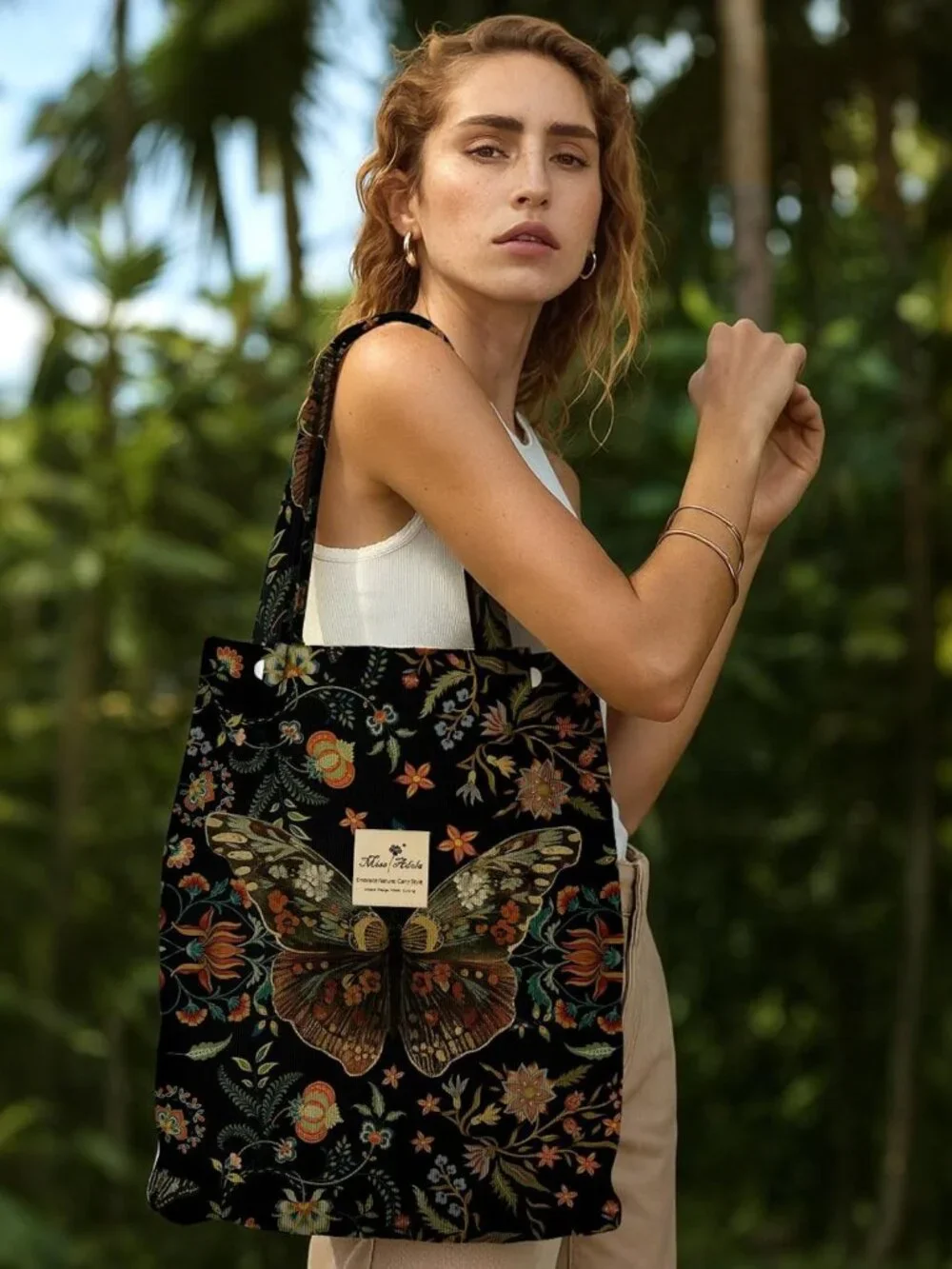 Stylish Corduroy Tote Bag for Women | Aesthetic Design, Versatile & Chic